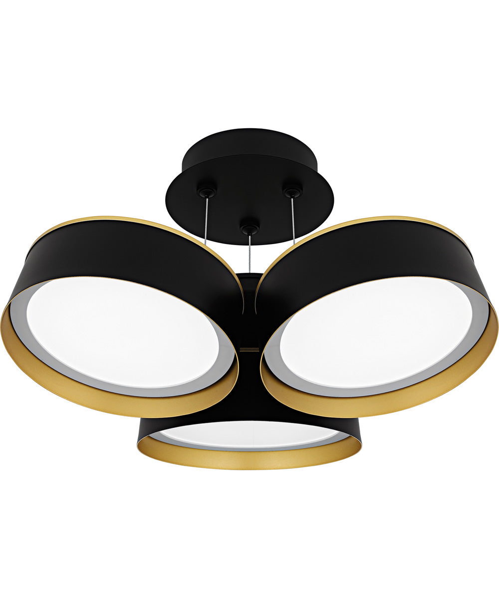 Byrnes Large Semi Flush Mount Matte Black