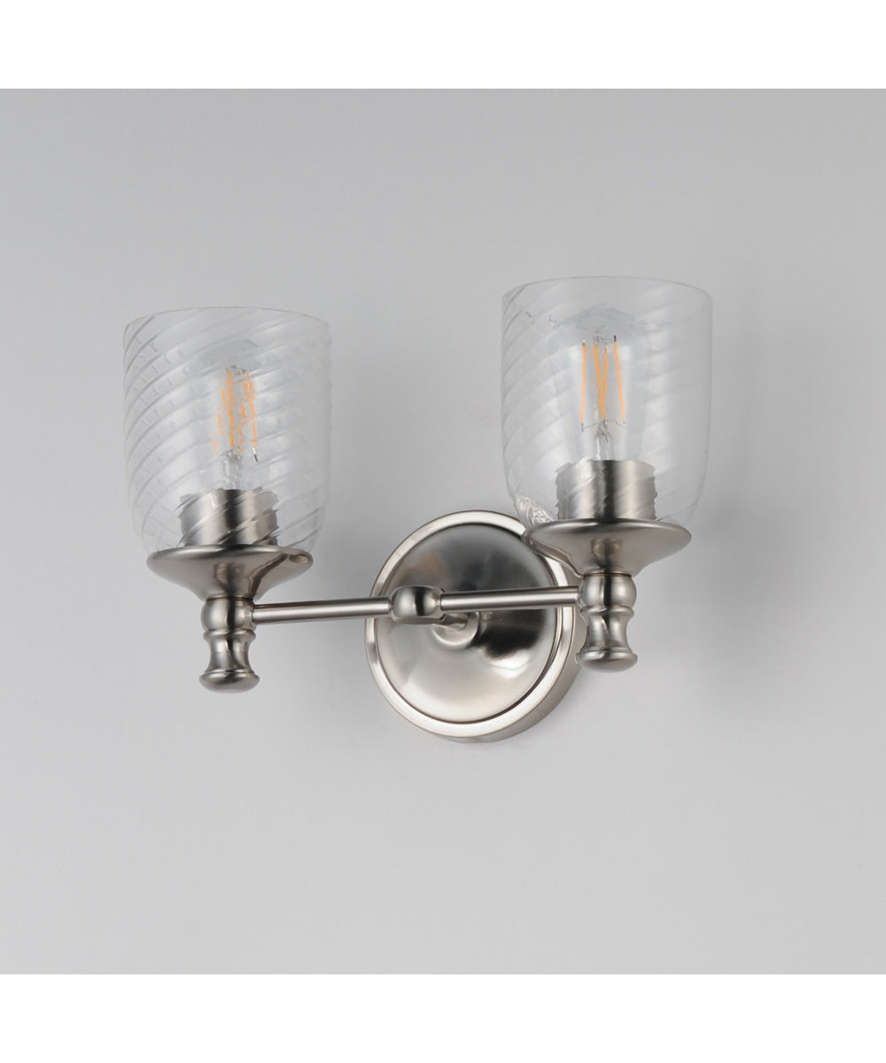 Swirl 2-Light Wall Sconce Satin Nickel