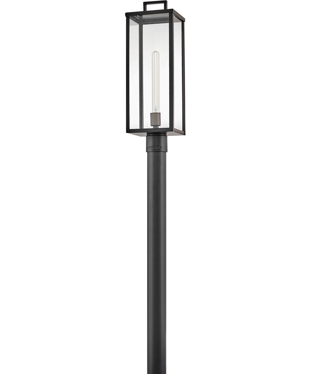 Catalina 1-Light Large Post Mount Lantern in Black