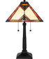 Tiffany Small 2-light Table Lamp Matte Black