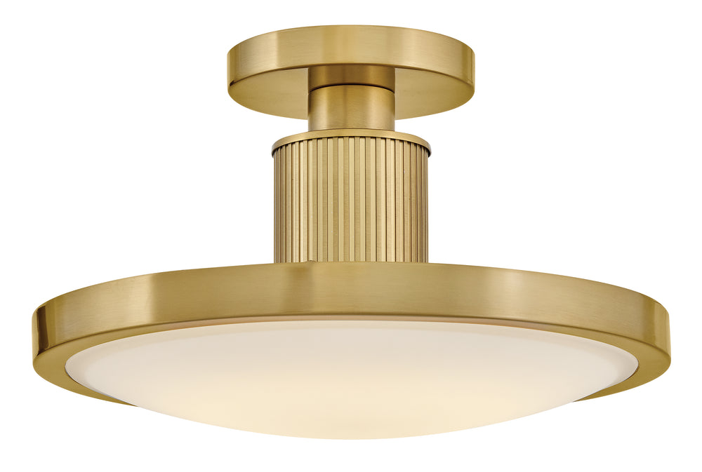 Kieran LED-Light Medium Semi-Flush Mount in Lacquered Brass