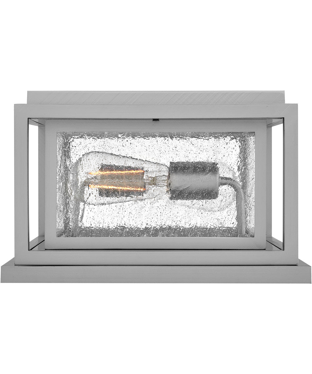 Republic 2-Light Small Pier Mount Lantern in Satin Nickel