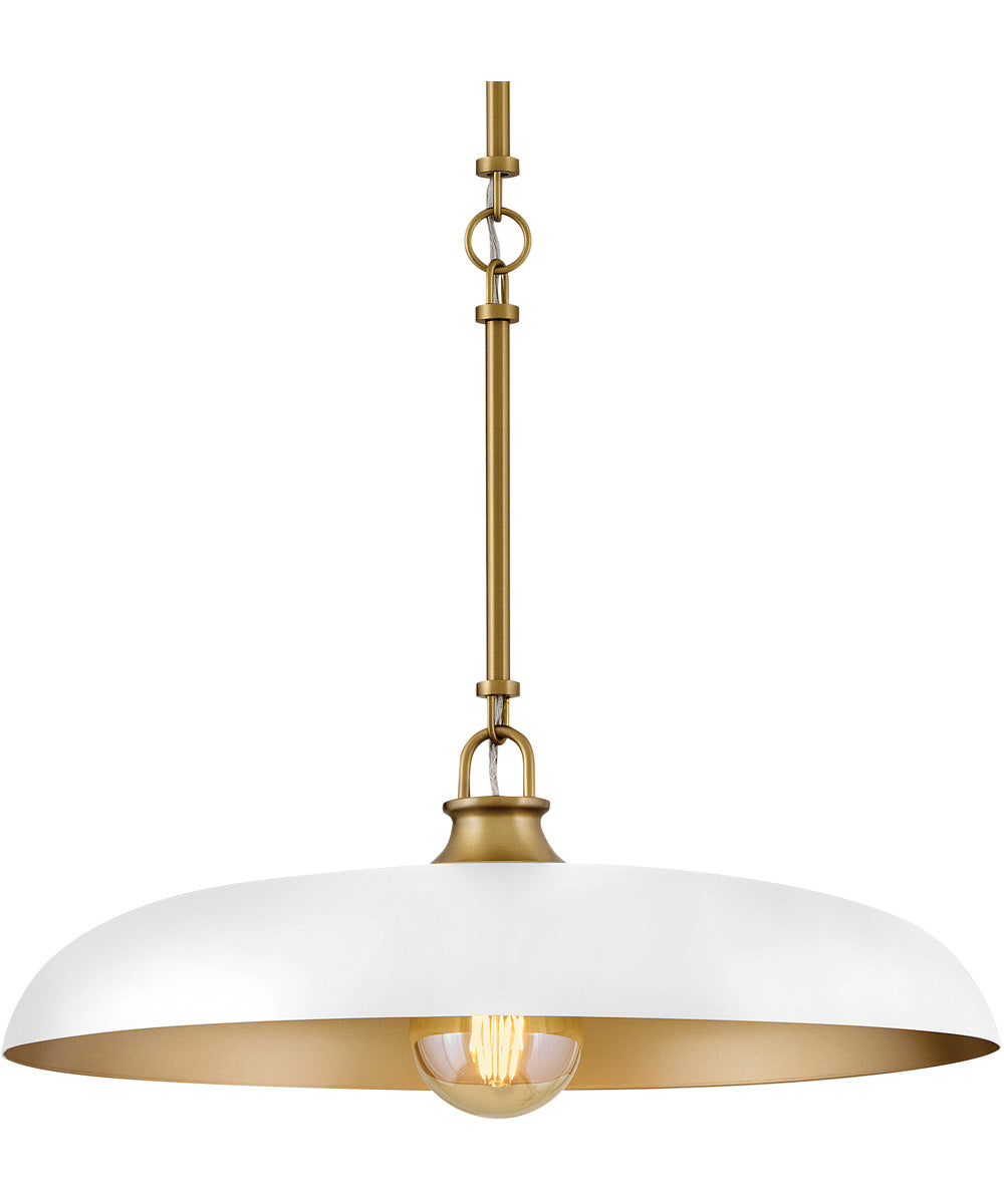 Sadie 1-Light Large Dome Pendant in Lacquered Brass