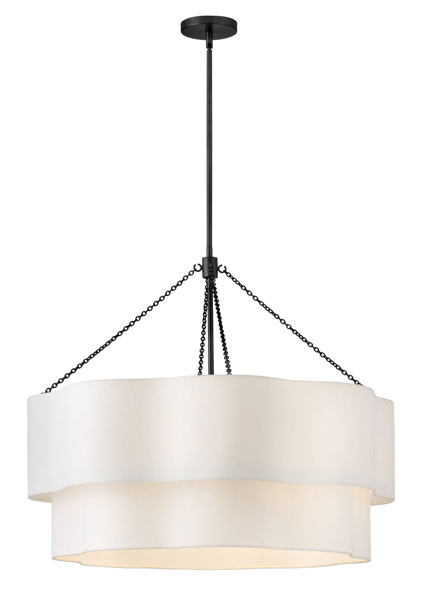 Gwen 8-Light Medium Drum Chandelier in Black