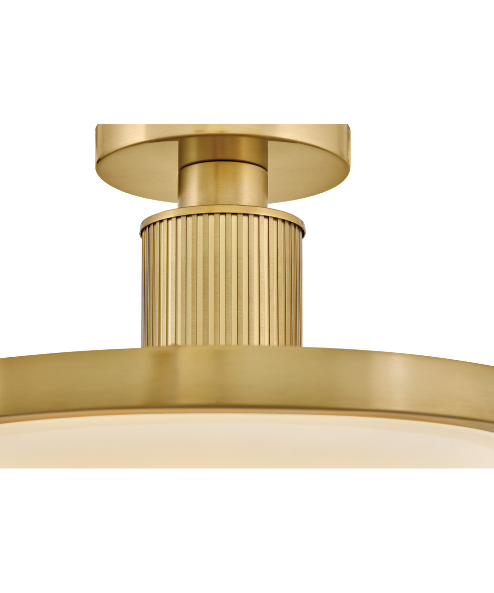 Kieran LED-Light Medium Semi-Flush Mount in Lacquered Brass