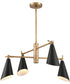 Luca 4-Light chandelier  Natural Brass / Matte Black