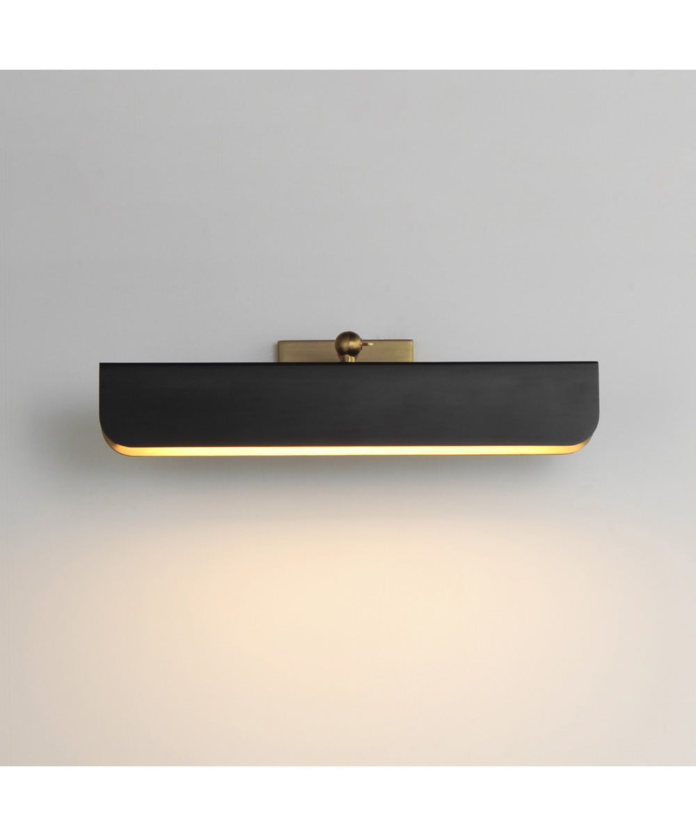 Miles 18 inch Articulating LED Wall Sconce Black / Natural Aged Brass