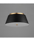 Miles 16 inch LED Flush Mount Black / Natural Aged Brass