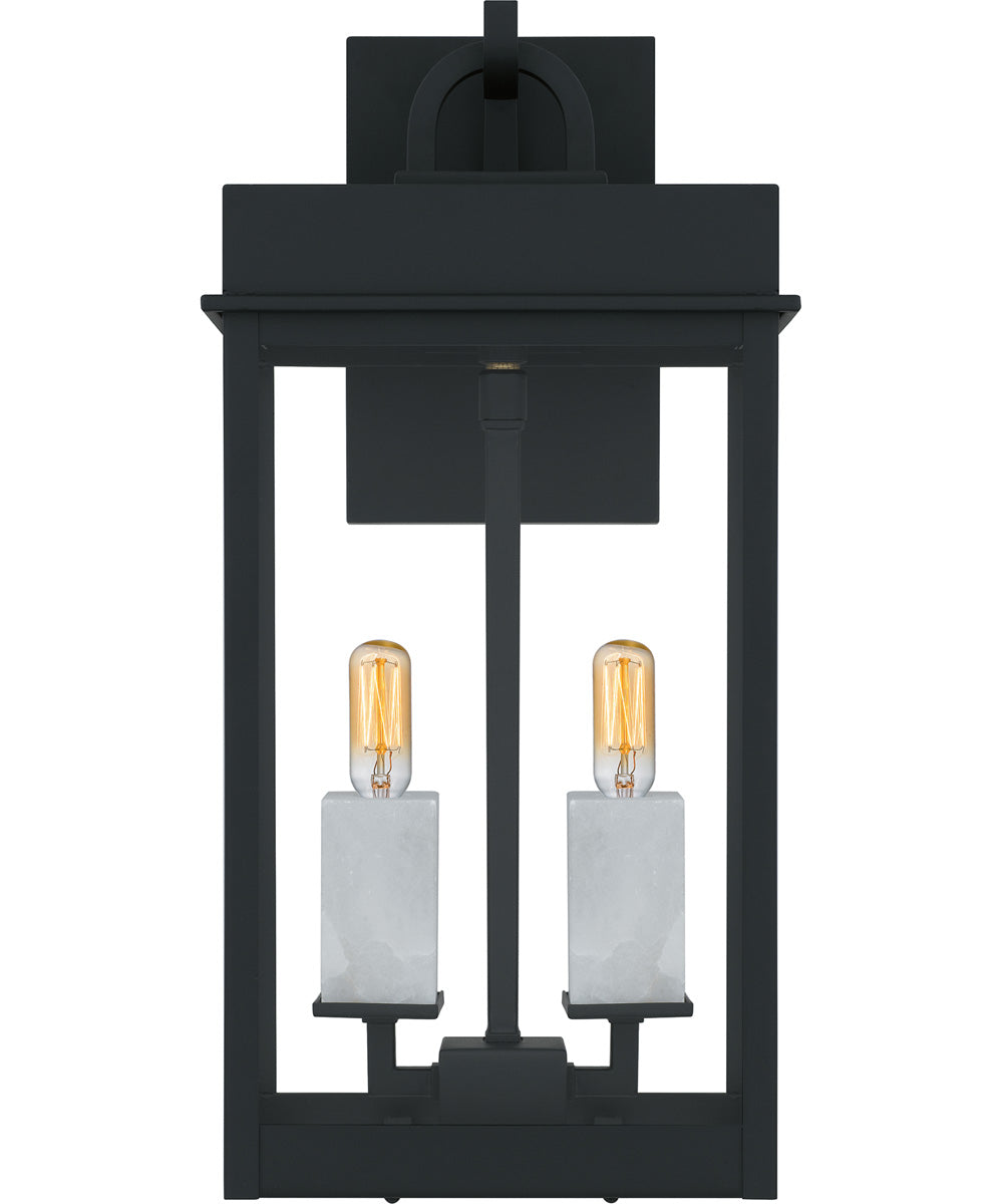 Carmen Medium 2-light Outdoor Wall Light Matte Black