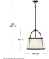 Clarke 1-Light Large Drum Pendant in Black