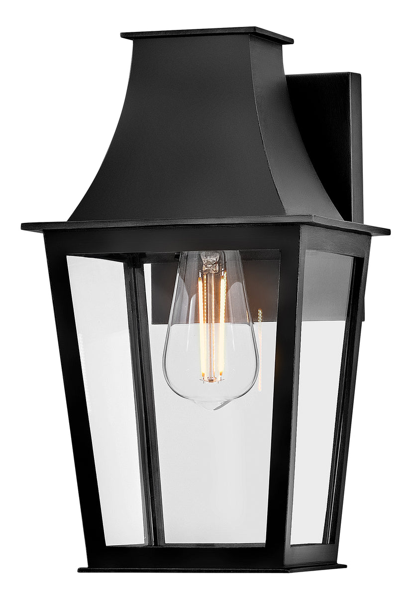 Georgetown 1-Light Small Wall Mount Lantern in Black