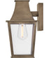 Georgetown 1-Light Small Wall Mount Lantern in Burnished Bronze