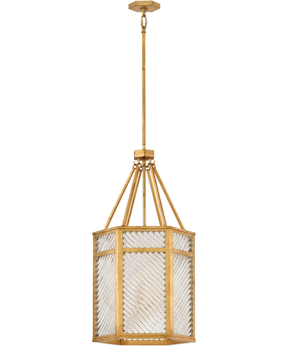 Sura 4-Light Large Pendant in Distressed Brass