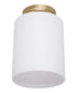 Catalina Lighting 7"W 1-Light Satin Brass Finish with White Linen Fabric Drum Shade Flush Mount Light Fixture