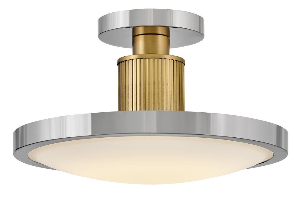 Kieran LED-Light Medium Semi-Flush Mount in Polished Nickel