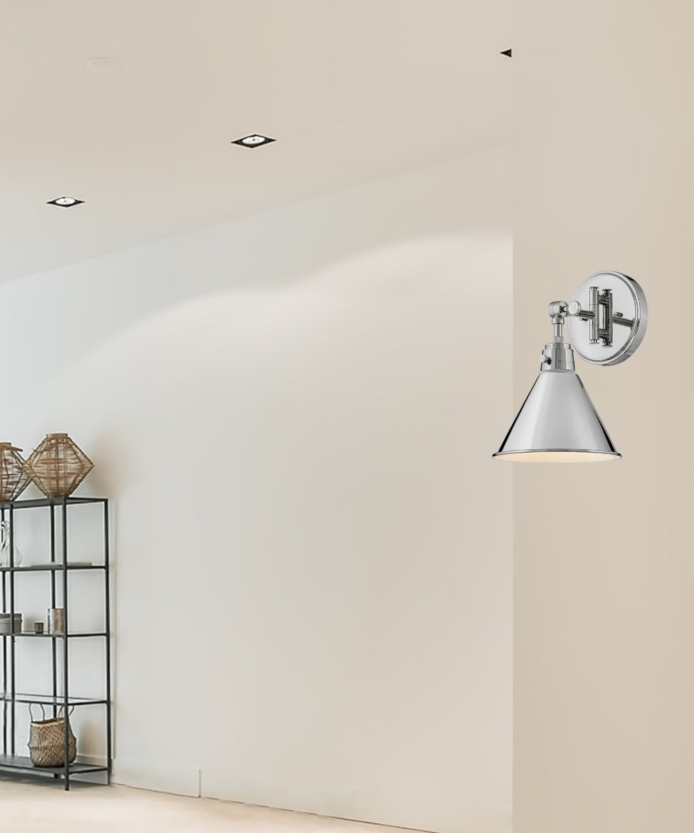 Arti 1-Light Single Light Sconce in Polished Nickel