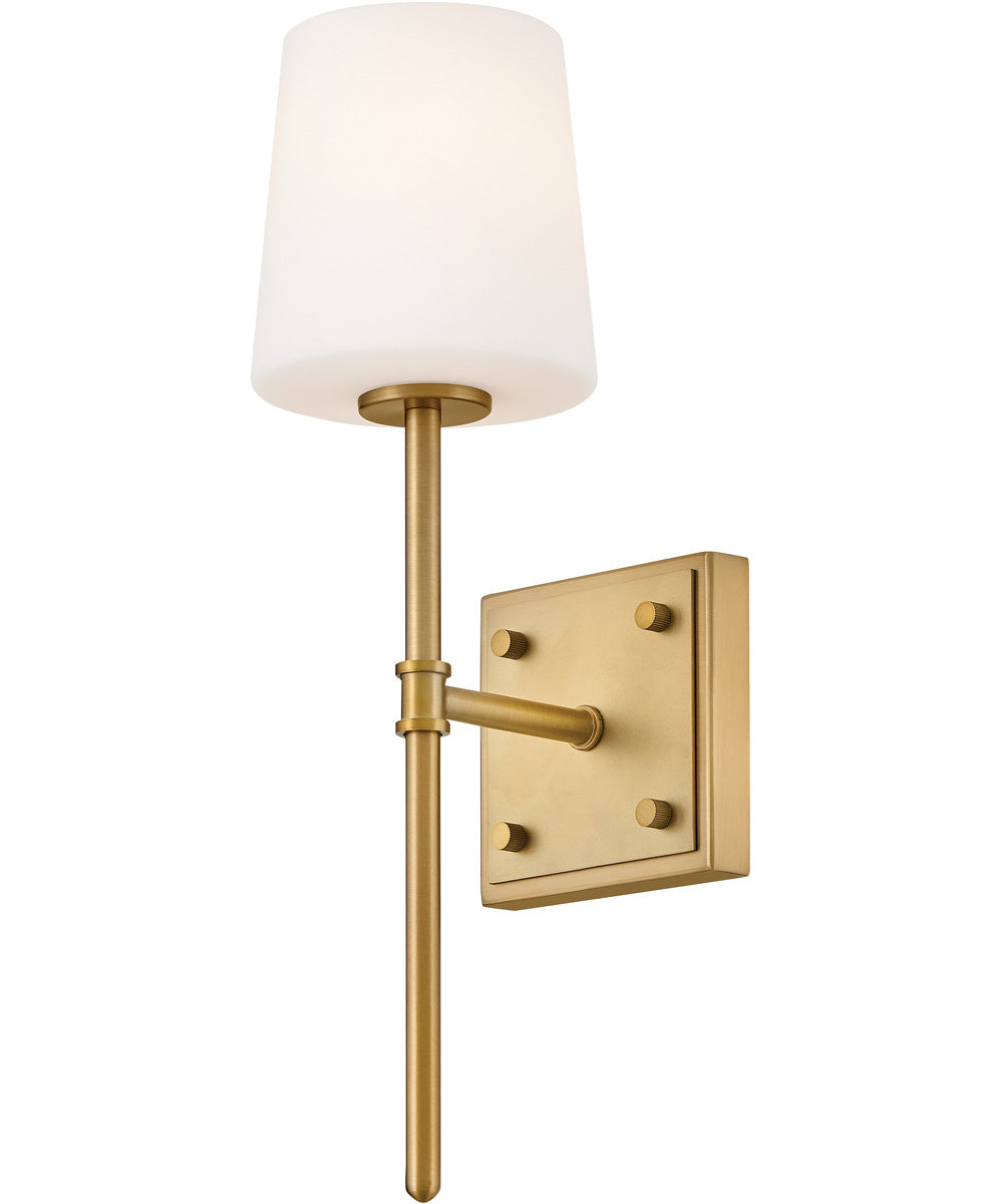 Saunders 1-Light Medium Sconce in Lacquered Brass