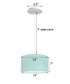 14" W 2 Light Pendant Island Paradise Blue Shade with Diffuser, White Cord