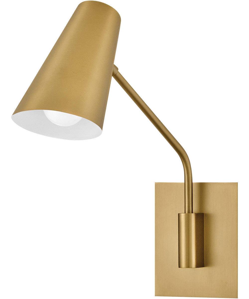 Bray 1-Light Medium Swing Arm Single Light Sconce in Lacquered Brass