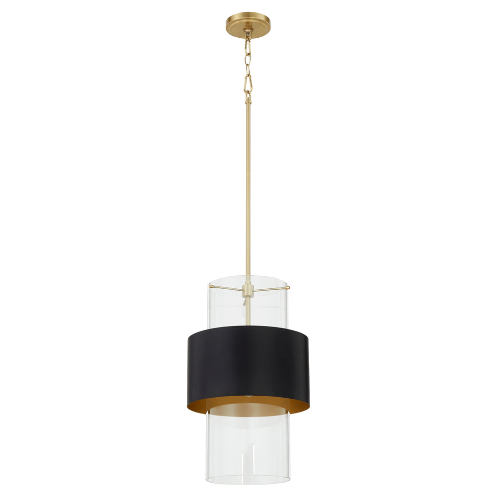 1-light Pendant Matte Black/Aged Brass