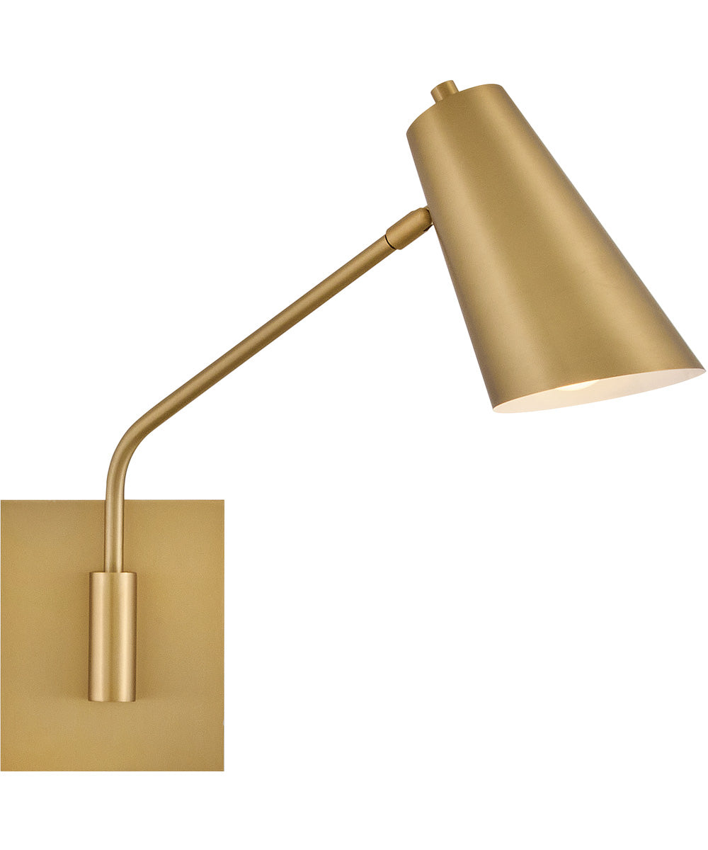 Bray 1-Light Medium Swing Arm Single Light Sconce in Lacquered Brass