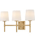 Saunders 3-Light Medium Three Light Vanity in Lacquered Brass