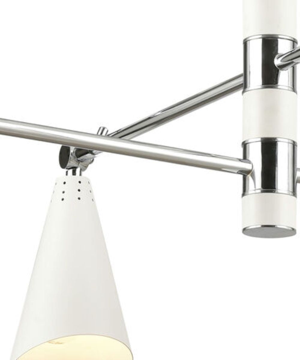 Luca 6-Light chandelier  Polished Chrome / White