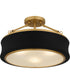 Quoizel Semi-Flush Mount Medium 3-light Semi Flush Mount Matte Black