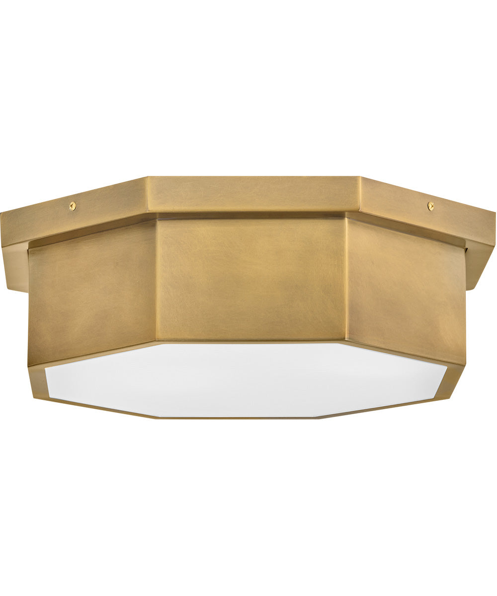 Facet 3-Light Medium Flush Mount in Heritage Brass