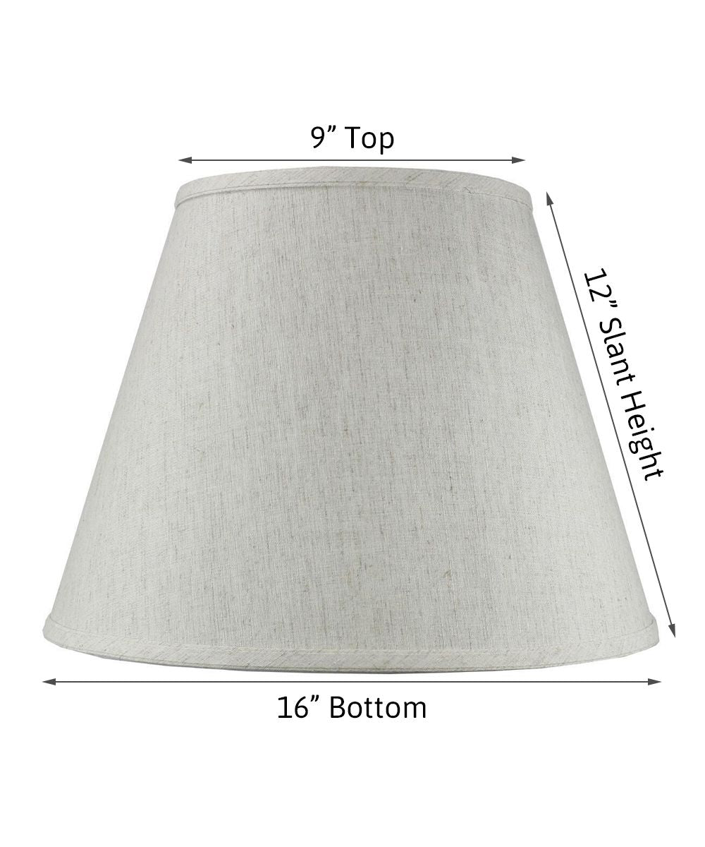 9x16x12" CLIP-ON FITTER Textured Oatmeal Empire Hardback Lamp Shade