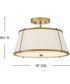 Clarke 2-Light Medium Semi-Flush Mount in Lacquered Dark Brass