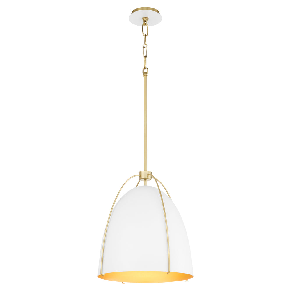 Jamie 1-light Pendant Studio White w/ Aged Brass