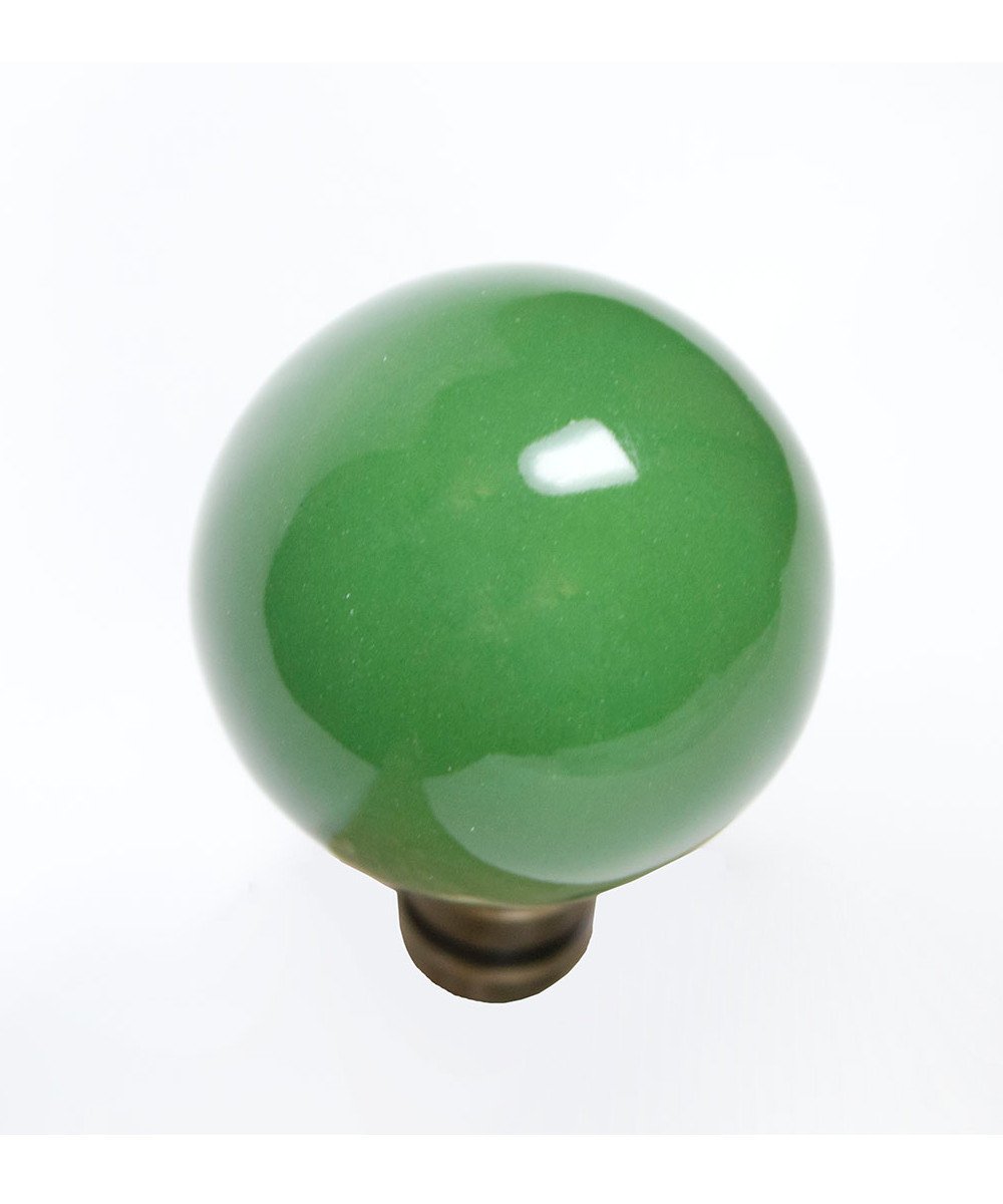 Ceramic  40mm Hunter Green Ball Antique Base Finial 2.25"h