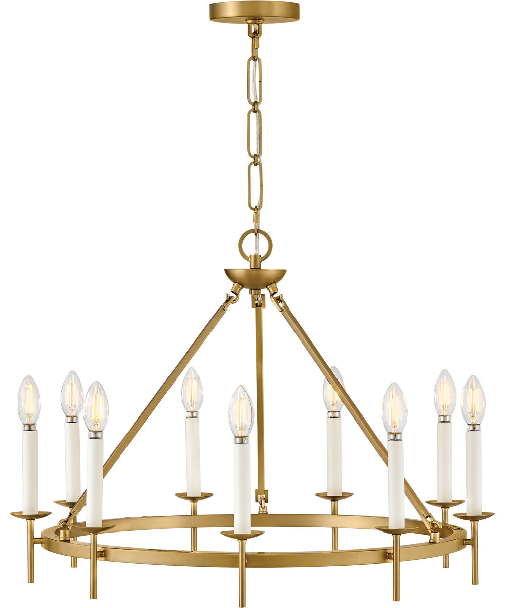 Copley 9-Light Medium Ring Chandelier in Lacquered Brass