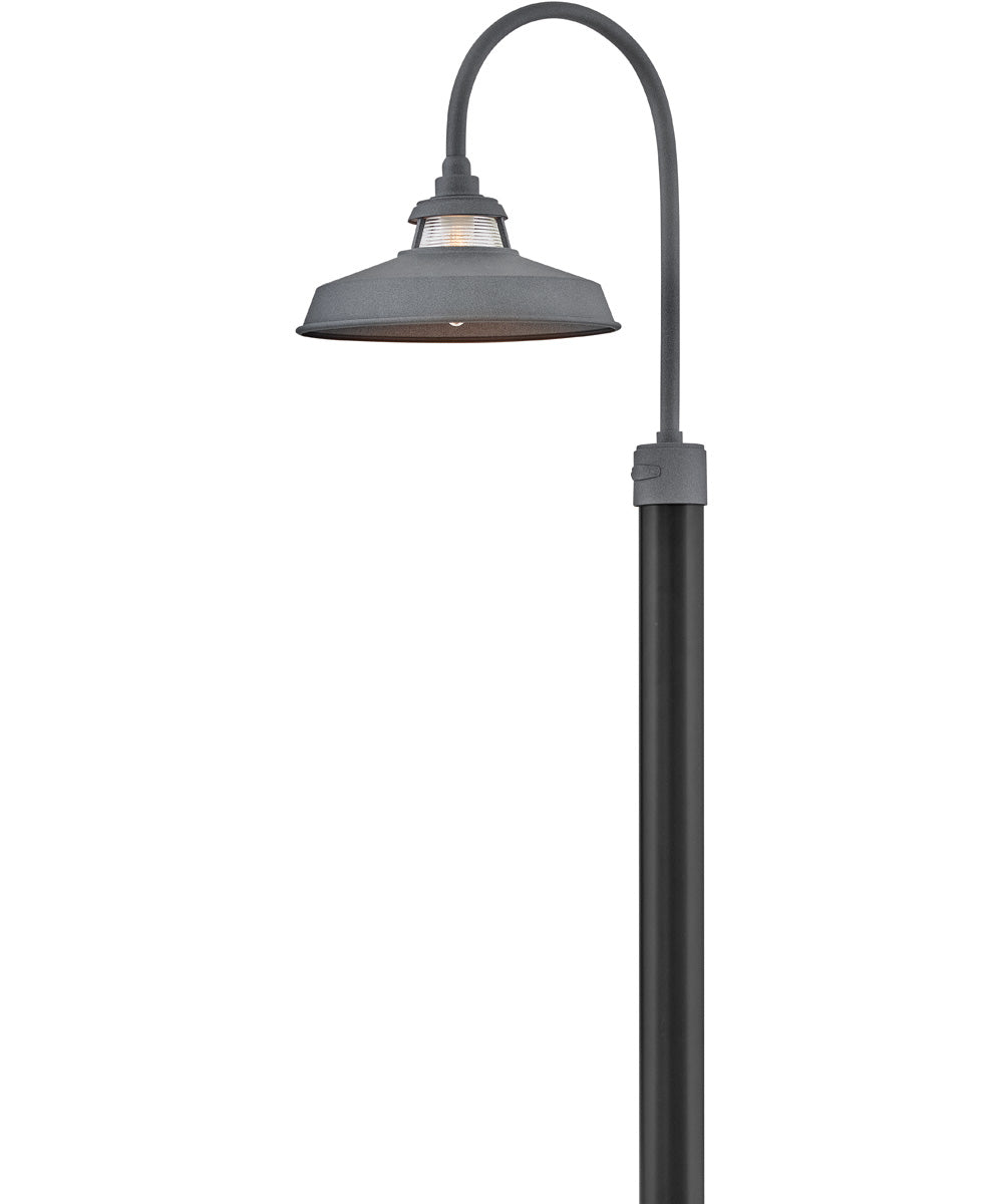 Troyer 1-Light Medium Post Mount Lantern in Aged Zinc