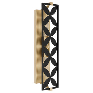 Mariposa 2-light Bath Vanity Light Matte Black w/Aged Brass