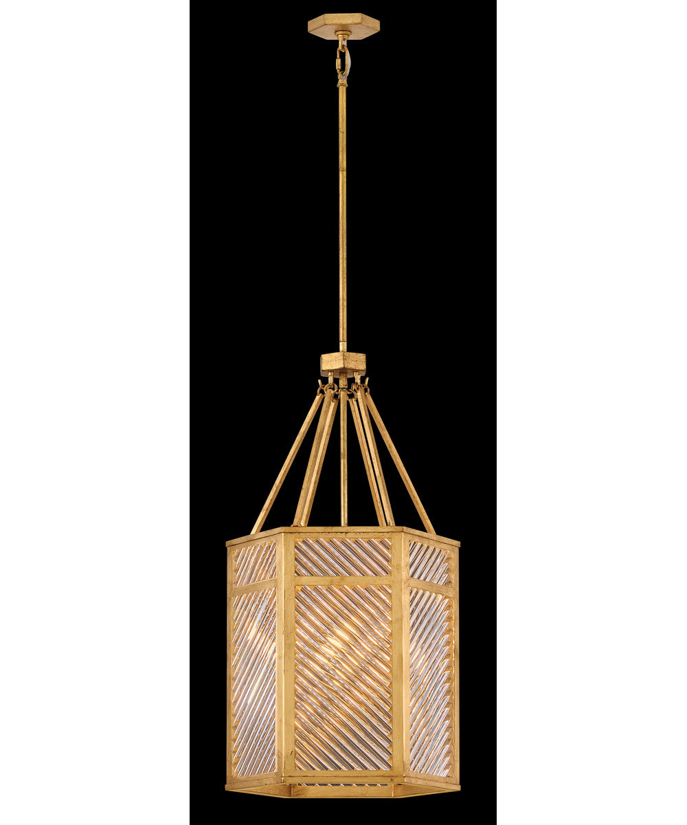 Sura 4-Light Large Pendant in Distressed Brass