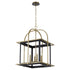 Moritz 4-light Pendant Matte Black w/Aged Brass