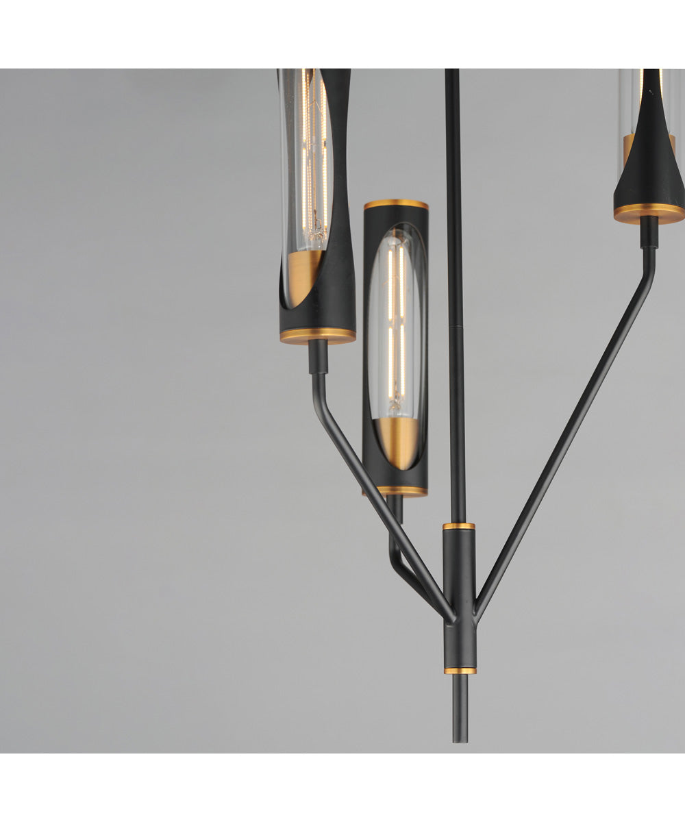 Regent 3-Light Pendant Black / Antique Brass