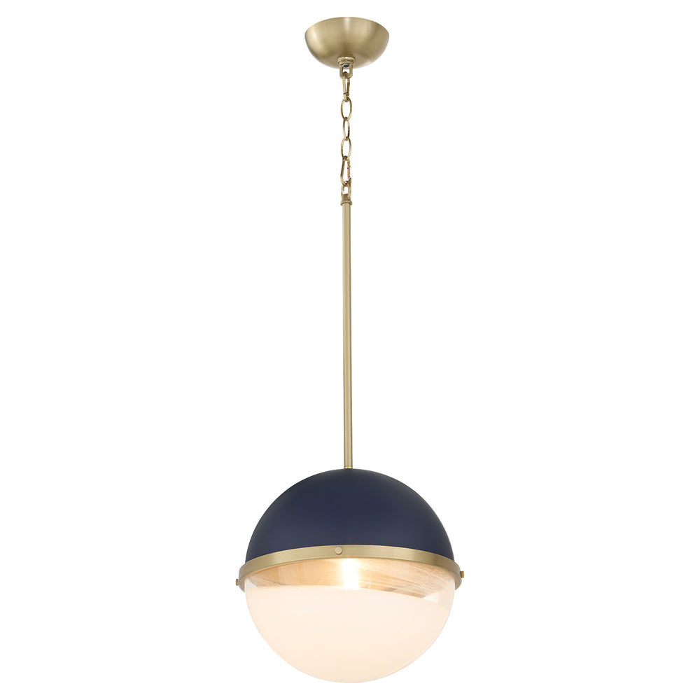 1-light Pendant Blue w/ Aged Brass