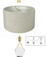 14x14x7" CLIP-ON FITTER Textured Oatmeal Hardback Drum Lampshade