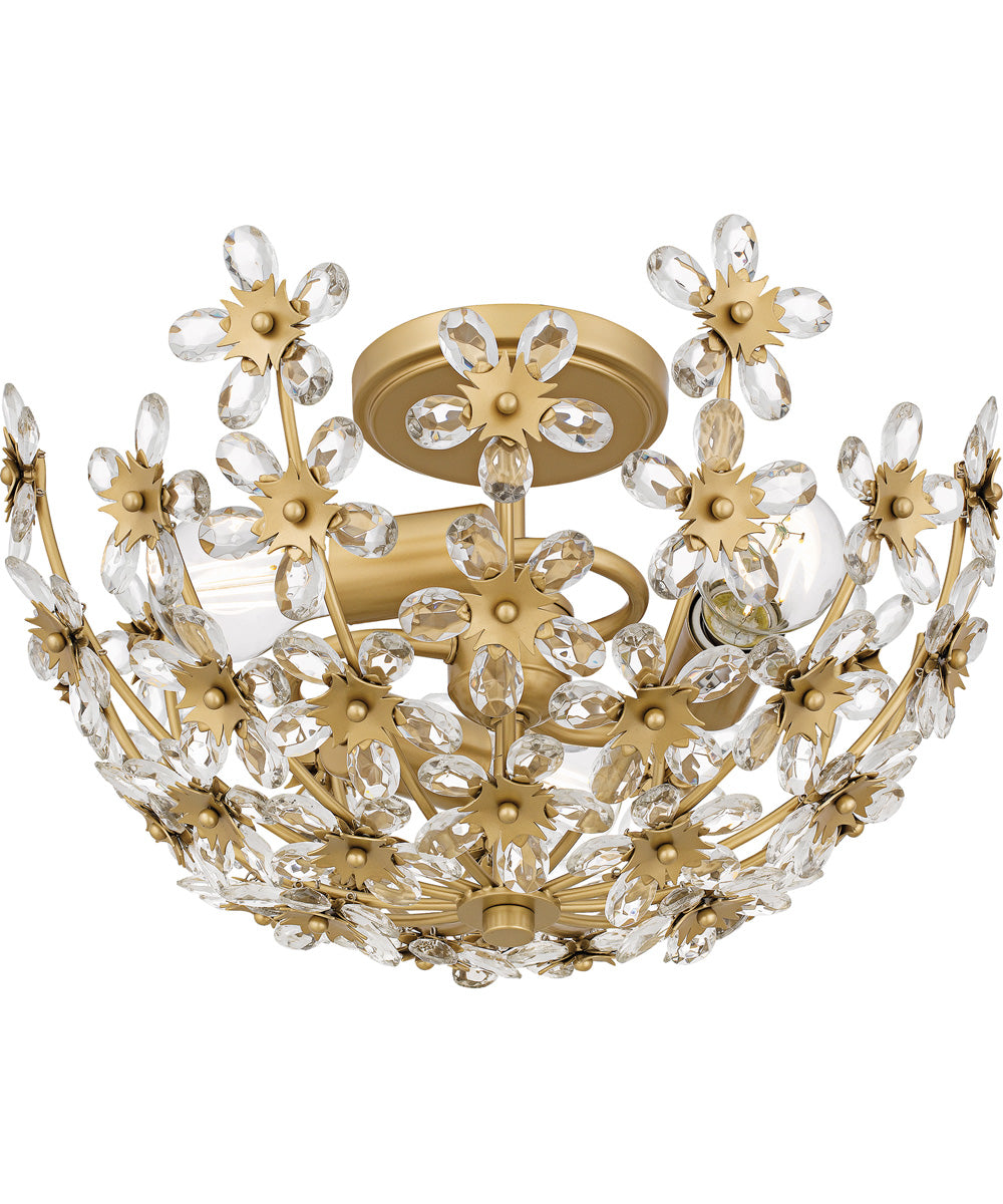 Quoizel Semi-Flush Mount Medium 3-light Semi Flush Mount Soft Gold