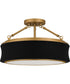 Quoizel Semi-Flush Mount Medium 3-light Semi Flush Mount Matte Black