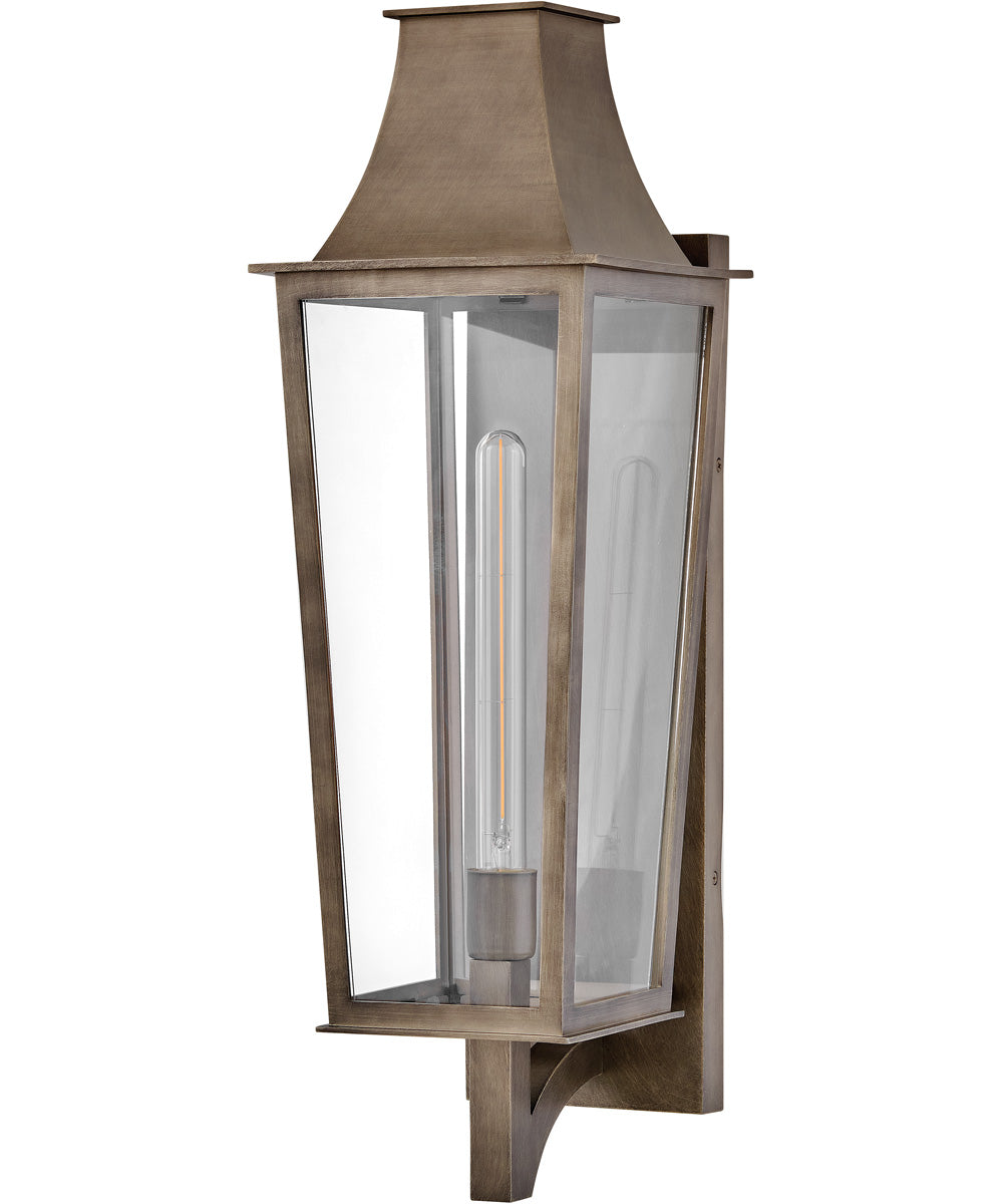 Georgetown 1-Light Large Wall Mount Lantern in Burnished Bronze