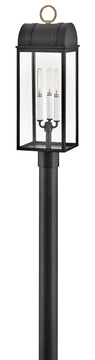 Campbell 3-Light Large Post Lantern in Black