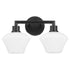 Cassini 2-light Bath Vanity Light Matte Black