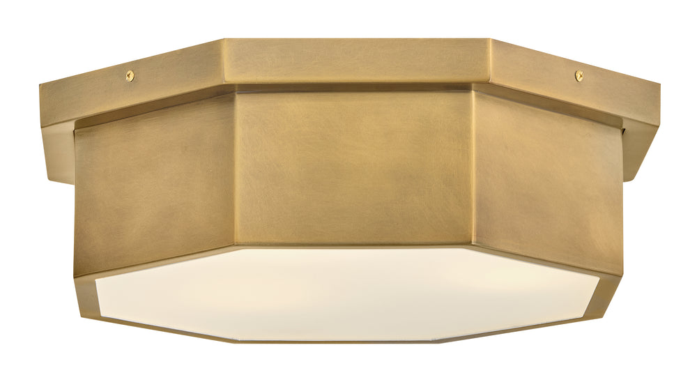 Facet 3-Light Medium Flush Mount in Heritage Brass