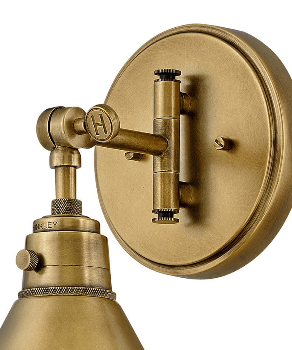 Arti 1-Light Small Single Light Sconce in Heritage Brass