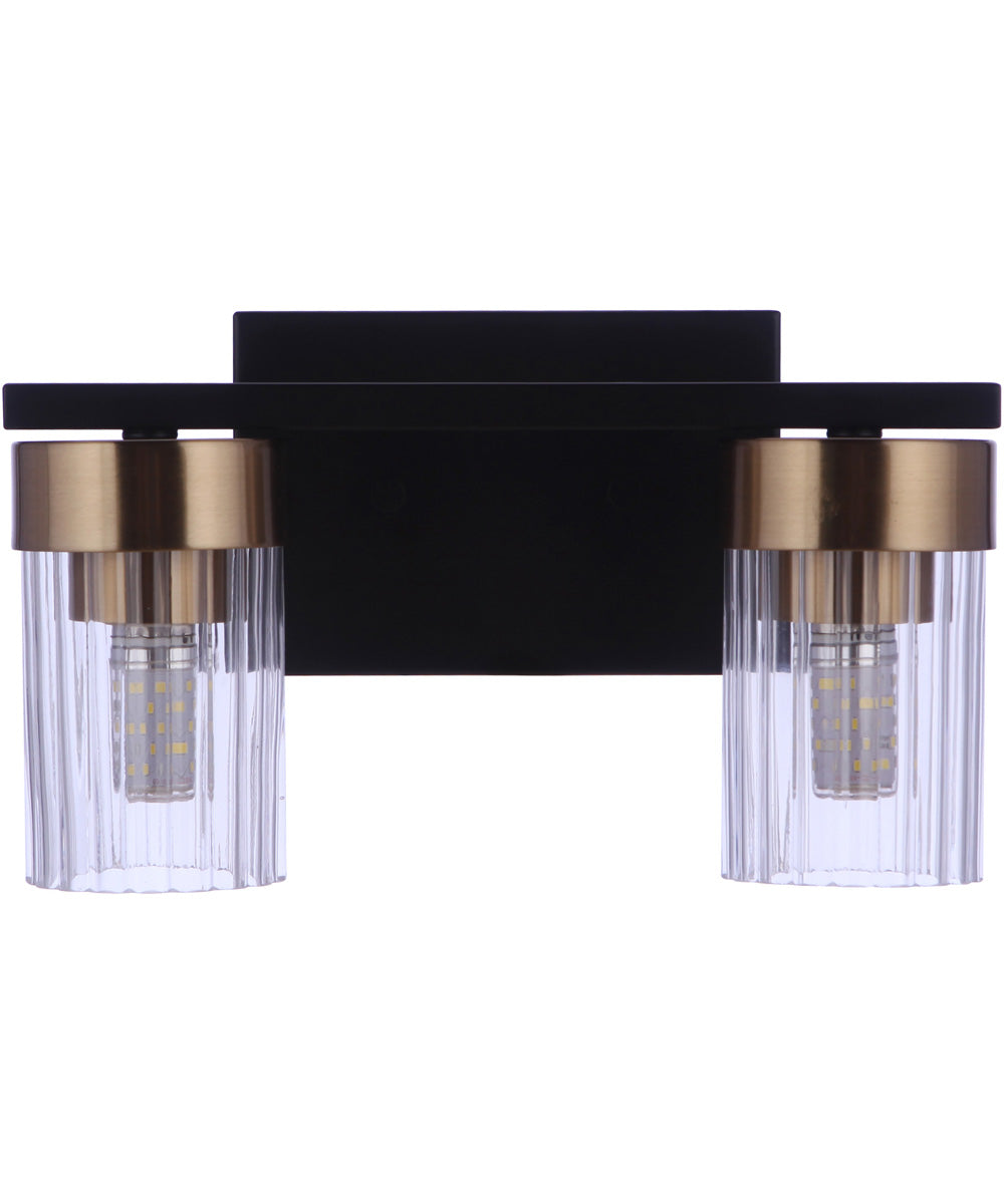 Bond Street 2-Light Lighting Flat Black/Satin Brass