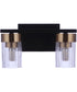 Bond Street 2-Light Lighting Flat Black/Satin Brass